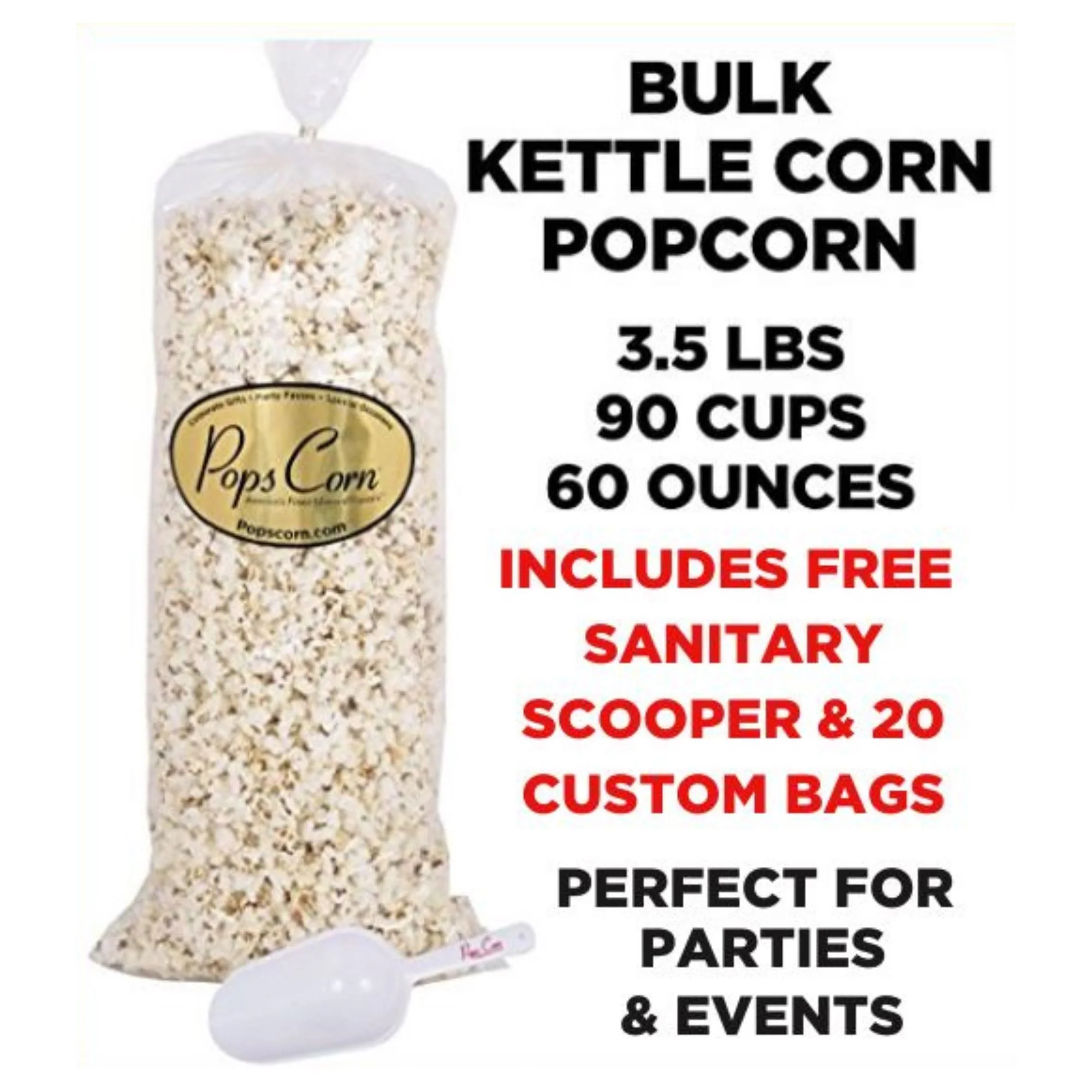 Kettle Corn Popcorn – Bulk 3.5 lb (60 oz) Bag | Sweet & Salty Gourmet Popcorn | Pops Corn® - Image 10