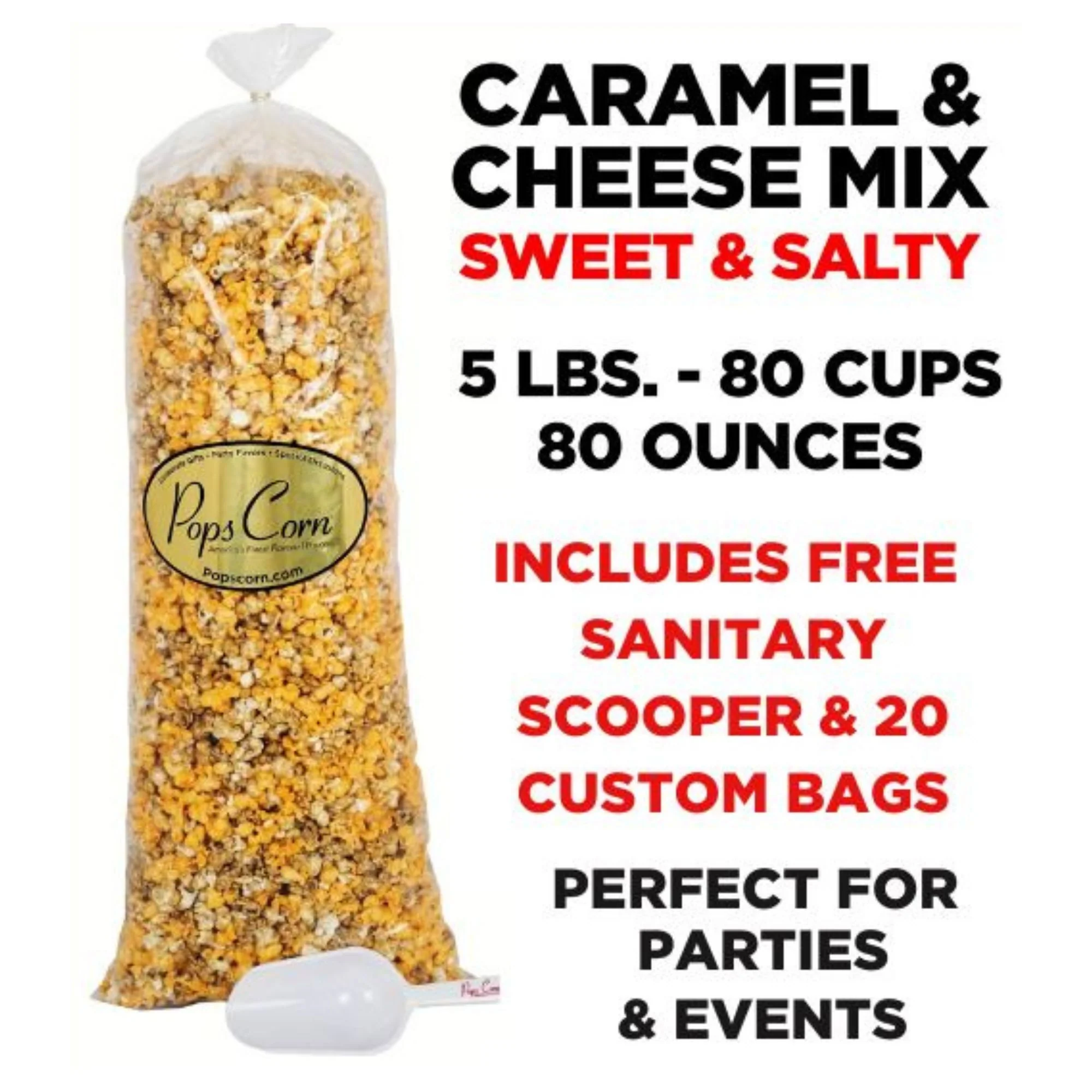 Bulk 5 lb (80 oz) Bag | Caramel & Cheese Mix | Gourmet Popcorn | Pops Corn® - Image 9