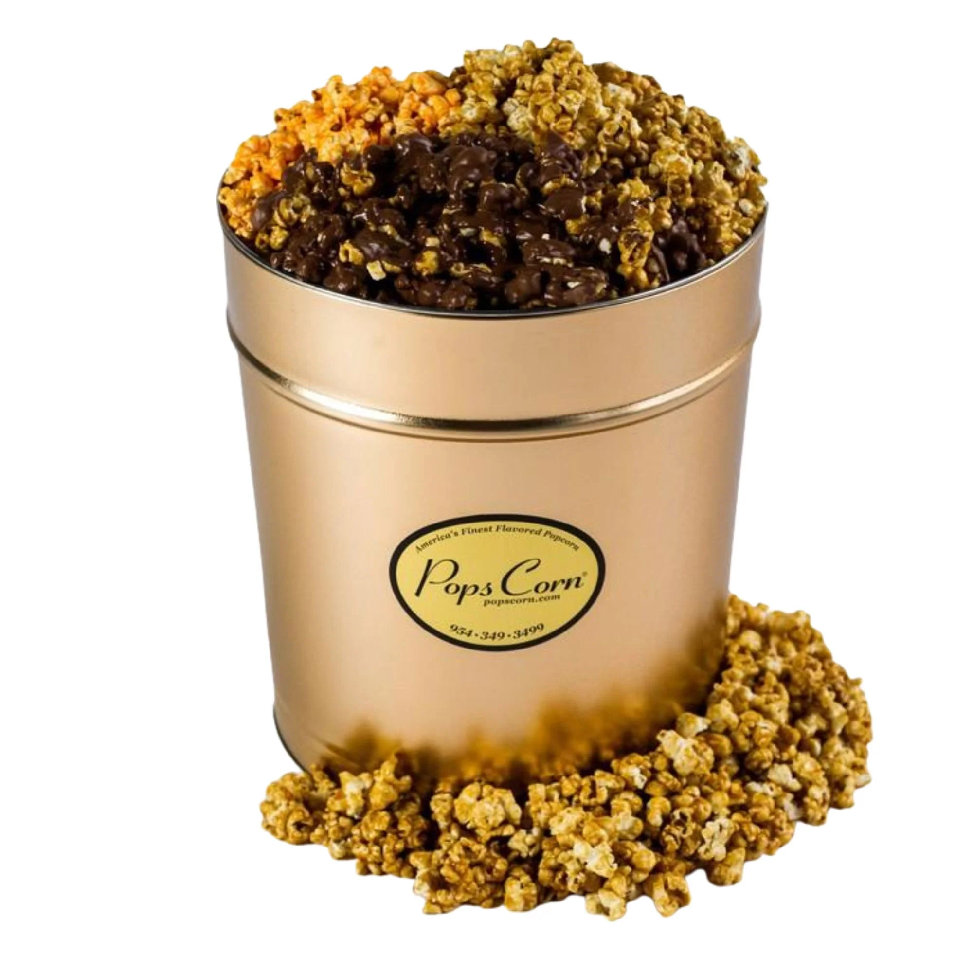 4 Gallon Gold Signature Popcorn Tin – Choose Up to 3 Flavors | Gourmet Gift Tin | Free Shipping | Pops Corn® - Image 4