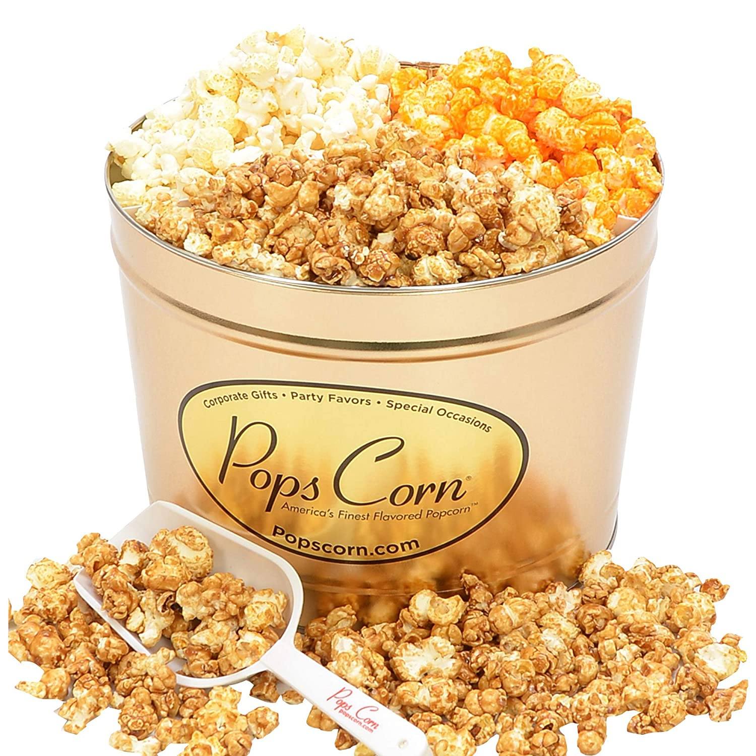 2 Gallon Gold Gourmet Popcorn Tin | Holiday & Corporate Popcorn Gift | Pops Corn - Image 15